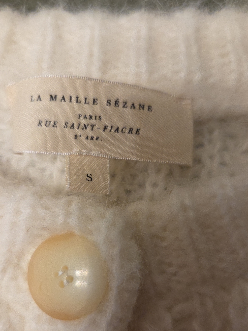Sezane Emile Cardigan Ecru - Size S - Picture 2 of 3